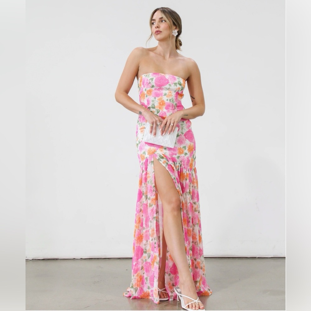Floral wedding guest dress